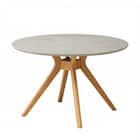 円形メラミン天板テーブル (幅110cm グレー/ナチュラル) 2枚目画像