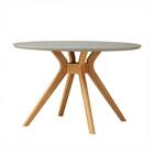 円形メラミン天板テーブル (幅110cm グレー/ナチュラル) 3枚目画像