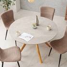 円形メラミン天板テーブル (幅110cm グレー/ナチュラル) 5枚目画像