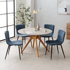 円形メラミン天板テーブル (幅110cm グレー/ナチュラル) 6枚目画像