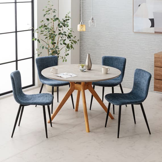 円形メラミン天板テーブル (幅110cm グレー/ナチュラル) 6枚目画像