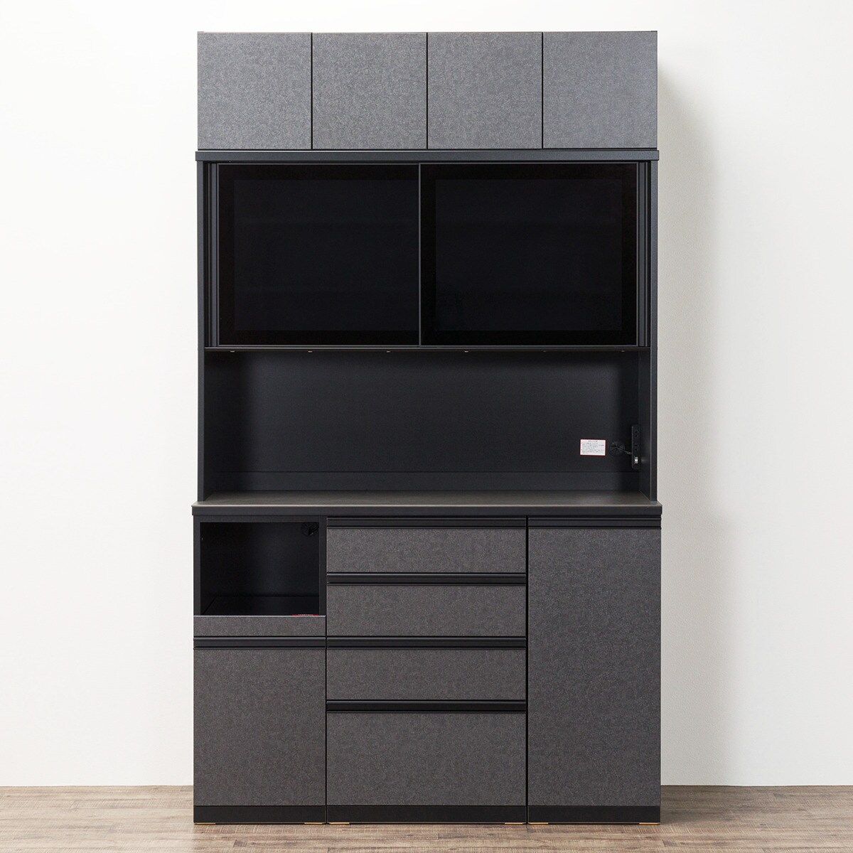 ★ほぼ新品★ ニトリ リガーレ 上置き付き セラミック天板 組み合わせキッチン キッチンボード(上置き付きセラミック天板リガーレ160KB WH