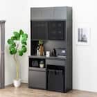 キッチンボード(上置き・ダストワゴン付き セラミック天板リガーレ120KB BK/BK) 1枚目画像