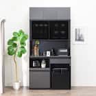 キッチンボード(上置き・ダストワゴン付き セラミック天板リガーレ120KB BK/BK) 14枚目画像