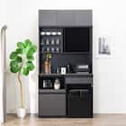 キッチンボード(上置き・ダストワゴン付き セラミック天板リガーレ120KB BK/BK) 15枚目画像