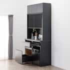 キッチンボード(上置き・ダストワゴン付き セラミック天板リガーレ120KB BK/BK) 16枚目画像