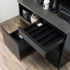 キッチンボード(上置き・ダストワゴン付き セラミック天板リガーレ120KB BK/BK) 17枚目画像