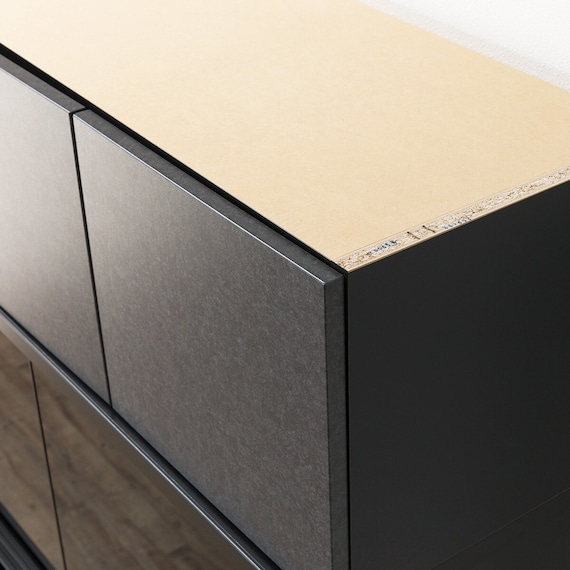 キッチンボード(上置き・ダストワゴン付き セラミック天板リガーレ120KB BK/BK) 23枚目画像