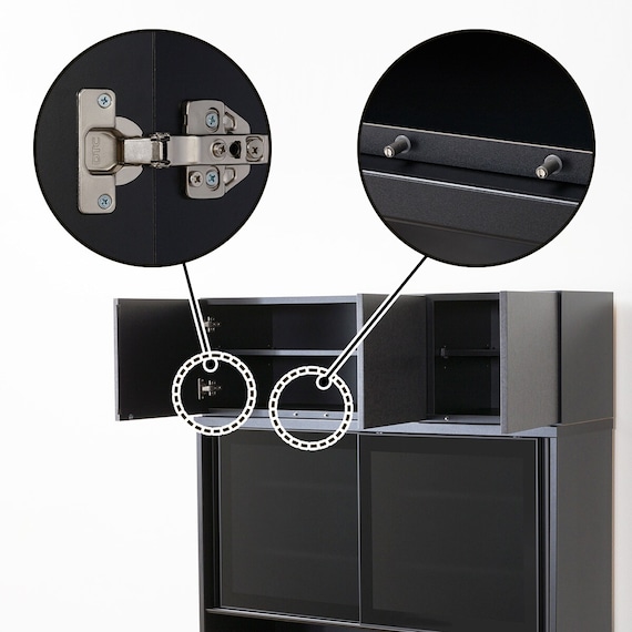 キッチンボード(上置き・ダストワゴン付き セラミック天板リガーレ120KB BK/BK) 24枚目画像