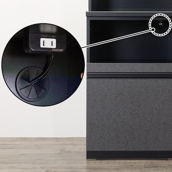 キッチンボード(上置き・ダストワゴン付き セラミック天板リガーレ120KB BK/BK) 29枚目画像