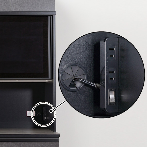 キッチンボード(上置き・ダストワゴン付き セラミック天板リガーレ120KB BK/BK) 30枚目画像