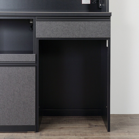 キッチンボード(上置き・ダストワゴン付き セラミック天板リガーレ120KB BK/BK) 36枚目画像