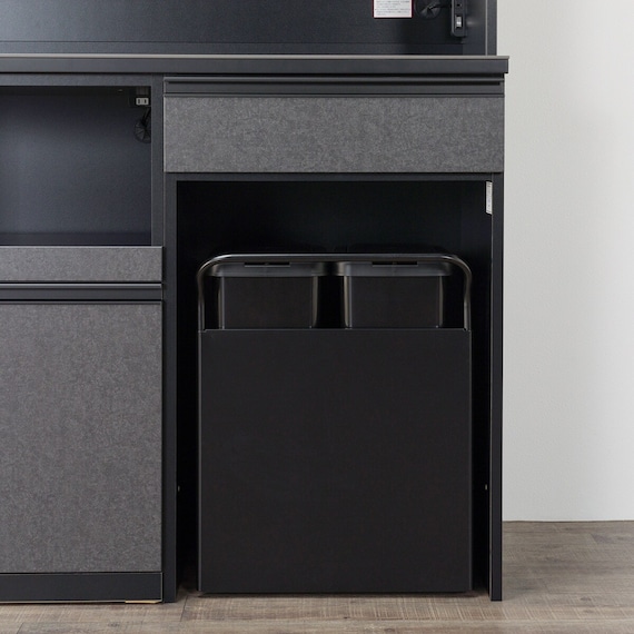 キッチンボード(上置き・ダストワゴン付き セラミック天板リガーレ120KB BK/BK) 37枚目画像