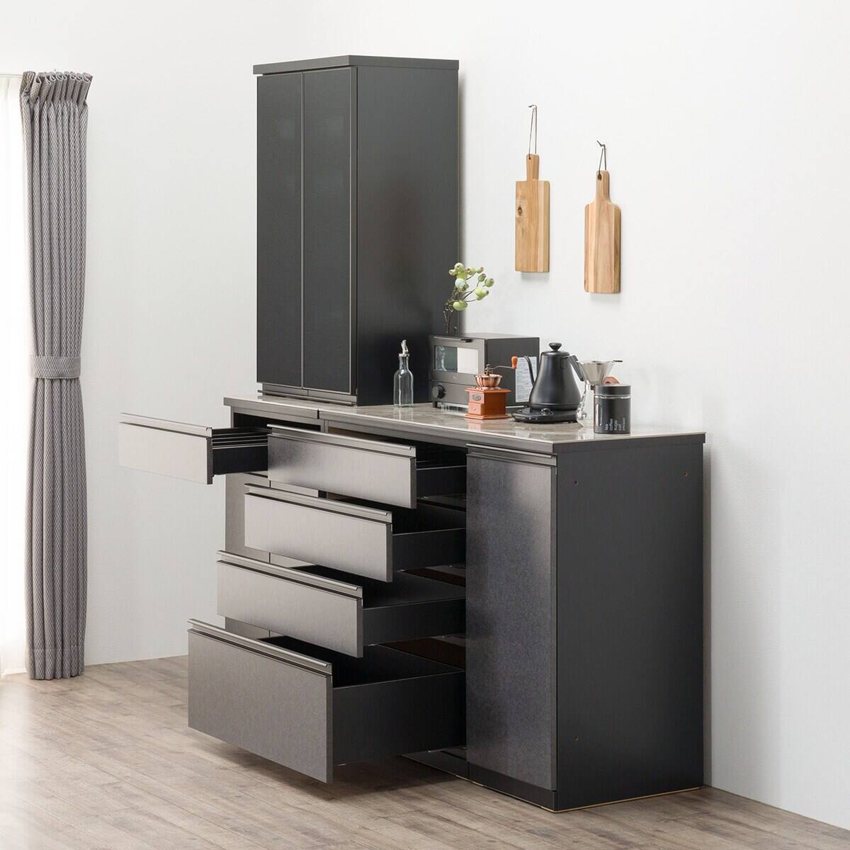 キャビネット・カウンタータイプ(セラミック天板リガーレ60DB BKBE