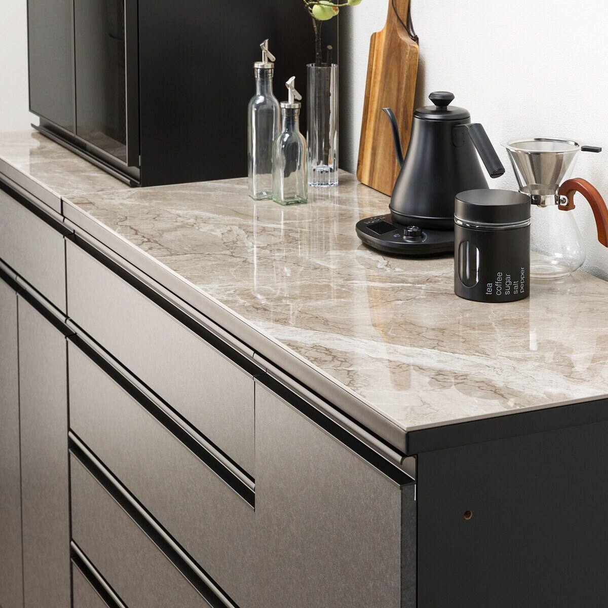 キャビネット・カウンタータイプ(セラミック天板リガーレ60DB BKBE