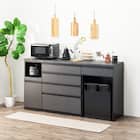 キッチンカウンター(ダストワゴン付き リガーレ180CT BK/GY) 1枚目画像