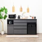 キッチンカウンター(ダストワゴン付き セラミック天板リガーレ180CT BK/BE) 8枚目画像