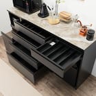 キッチンカウンター(ダストワゴン付き セラミック天板リガーレ180CT BK/BE) 11枚目画像