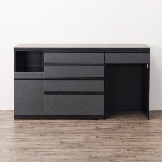 キッチンカウンター(ダストワゴン付き セラミック天板リガーレ180CT BK/BE) 14枚目画像