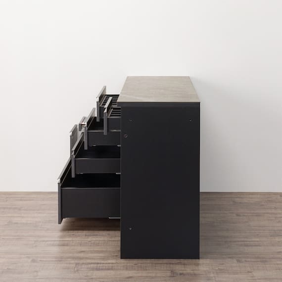 キッチンカウンター(ダストワゴン付き セラミック天板リガーレ180CT BK/BE) 16枚目画像