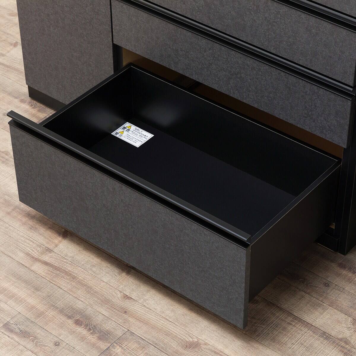 キッチンカウンター(ダストワゴン付き セラミック天板リガーレ180CT BK