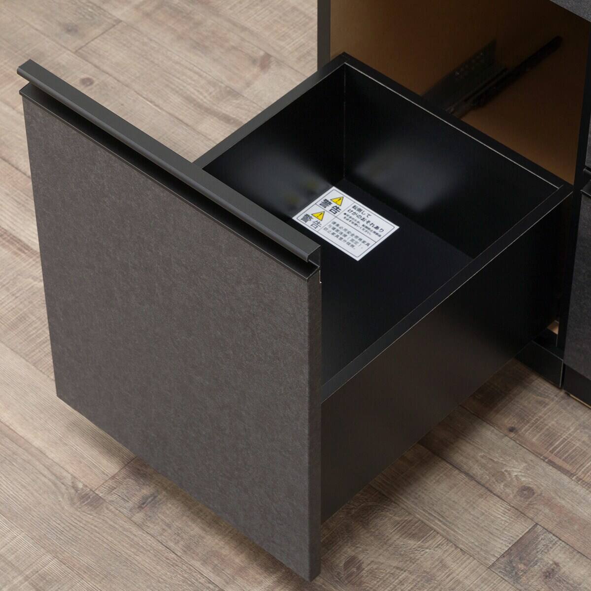 キッチンカウンター(ダストワゴン付き セラミック天板リガーレ180CT BK