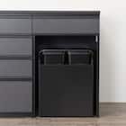 キッチンカウンター(ダストワゴン付き セラミック天板リガーレ180CT BK/BE) 30枚目画像