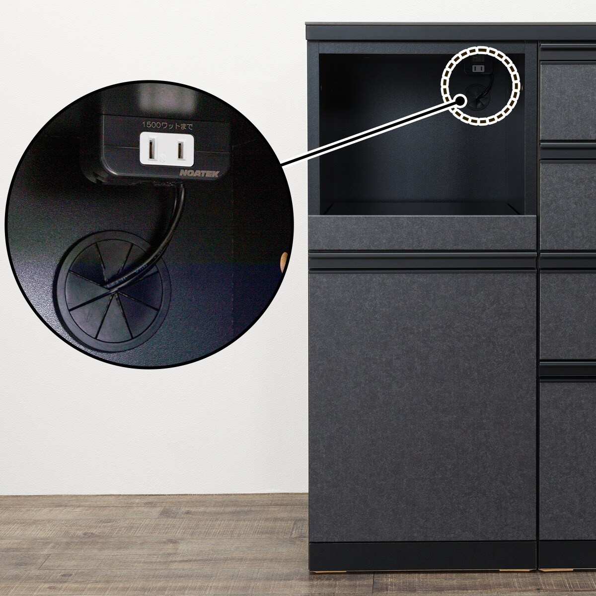 キッチンカウンター(ダストワゴン付き セラミック天板リガーレ