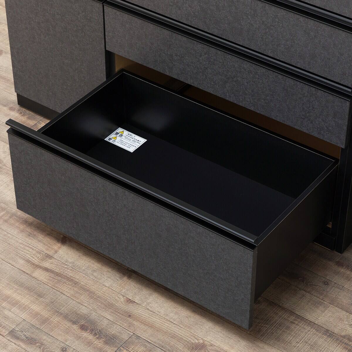 キッチンカウンター(ダストワゴン付き セラミック天板リガーレ180CT BK