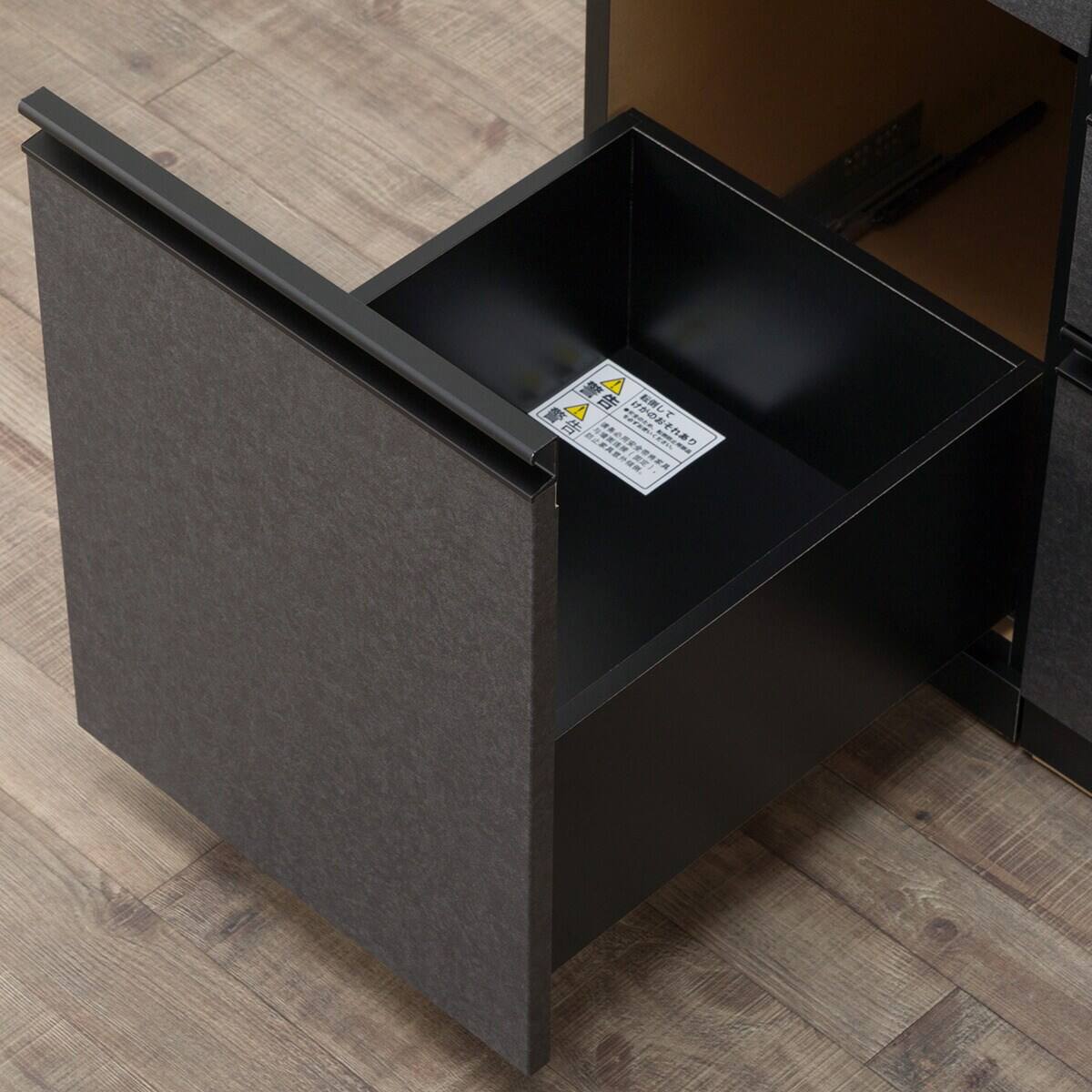 キッチンカウンター(ダストワゴン付き セラミック天板リガーレ180CT BK