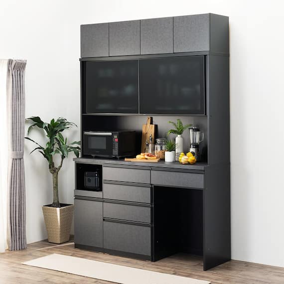 キッチンボード(上置き付きリガーレ GH160D50OPCJ GYBK) 1枚目画像