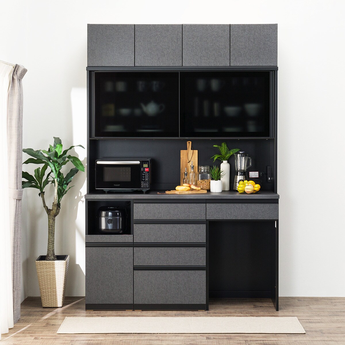 キッチンボード(上置き付きリガーレ GH160D50OPCJ GYBK