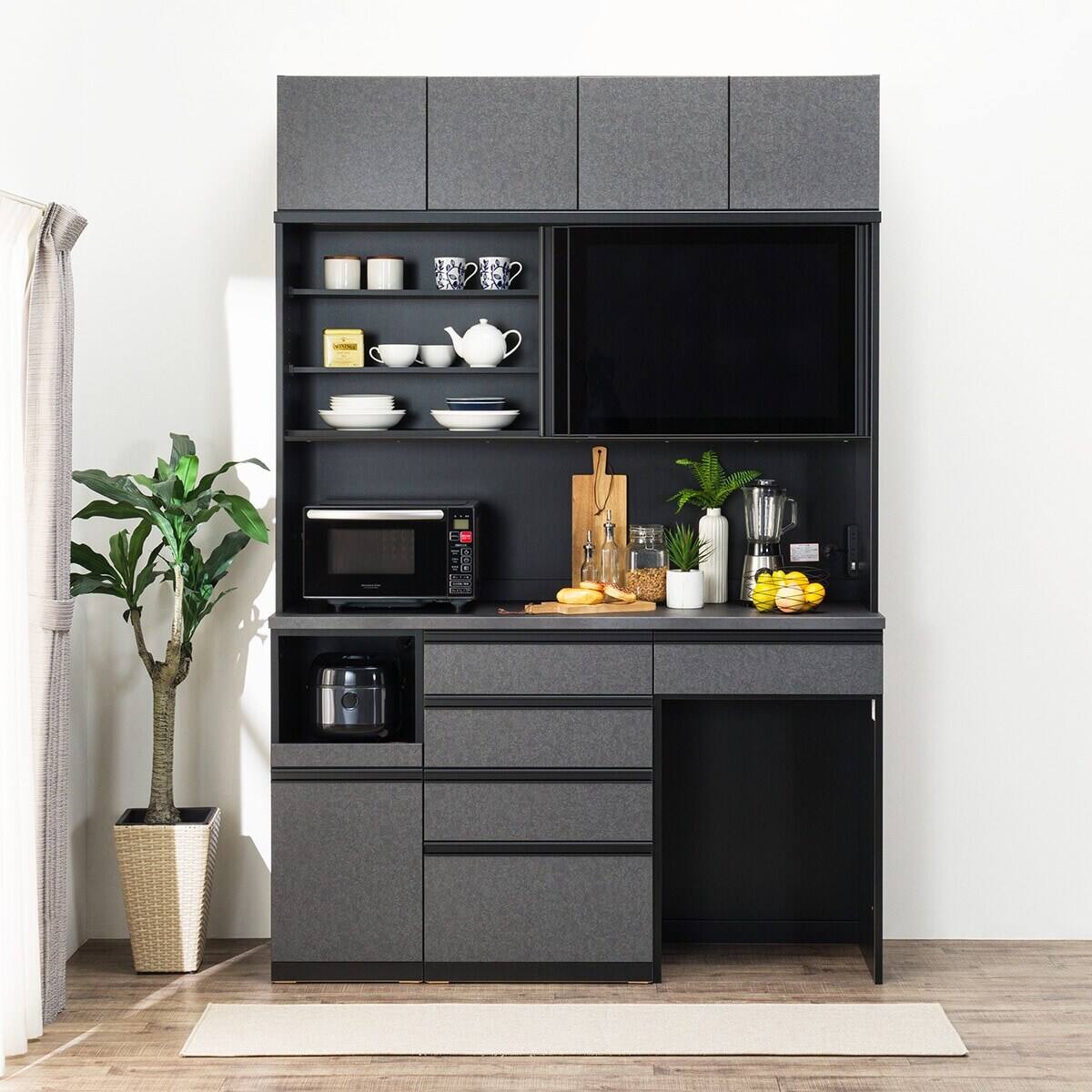 キッチンボード(上置き付きリガーレ GH160D50OPCJ GYBK) | ニトリ