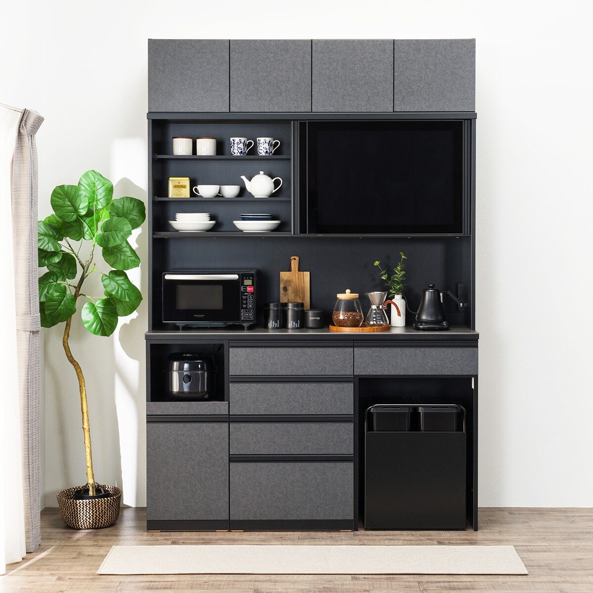 キッチンボード(上置き・ダストワゴン付き セラミック天板リガーレ