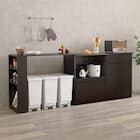 伸縮キッチンカウンター (幅133~207cm DBR) 1枚目画像