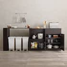 伸縮キッチンカウンター (幅133~207cm DBR) 2枚目画像