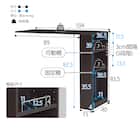 伸縮キッチンカウンター (幅133~207cm DBR) 19枚目画像