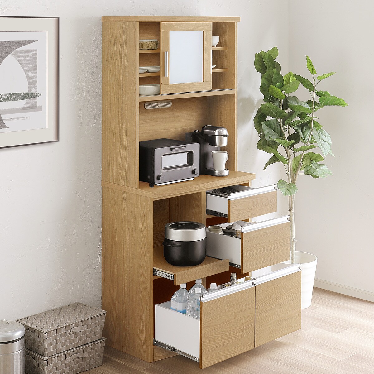 半透明ガラスのキッチンボード (幅80cm NA) | ニトリネット【公式