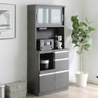 半透明ガラスのキッチンボード (幅80cm GY) 1枚目画像