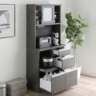 半透明ガラスのキッチンボード (幅80cm GY) 2枚目画像