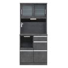 半透明ガラスのキッチンボード (幅80cm GY) 3枚目画像