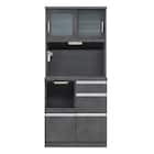 半透明ガラスのキッチンボード (幅80cm GY) 3枚目画像