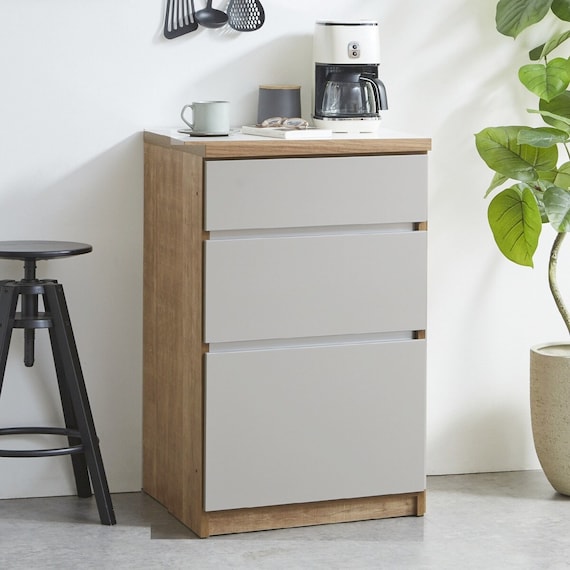 キッチン収納カウンター (幅60cm 引き出し GY) 1枚目画像