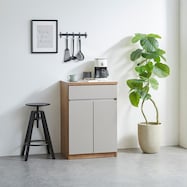 キッチン収納カウンター (幅60cm 開き扉 GY)【期間限定価格:11/28~1/5まで】