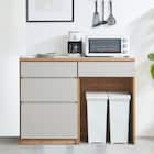 キッチン収納カウンター (幅120cm 引き出し+ダスト GY) 1枚目画像