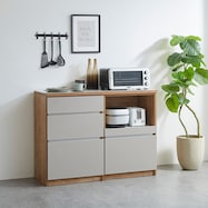 キッチン収納カウンター (幅120cm 引き出し+オープン)【期間限定価格:11/28~1/5まで】