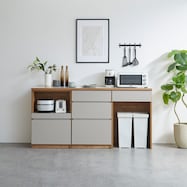 キッチン収納カウンター (幅180cm 引き出し+オープン+ダスト)【期間限定価格:11/28~1/5まで】