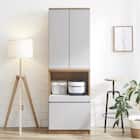 シンプルキッチンボード 60 (上扉 下オープン GY) 1枚目画像