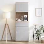 シンプルキッチンボード 60 (上オープン 下引き出し GY) 1枚目画像