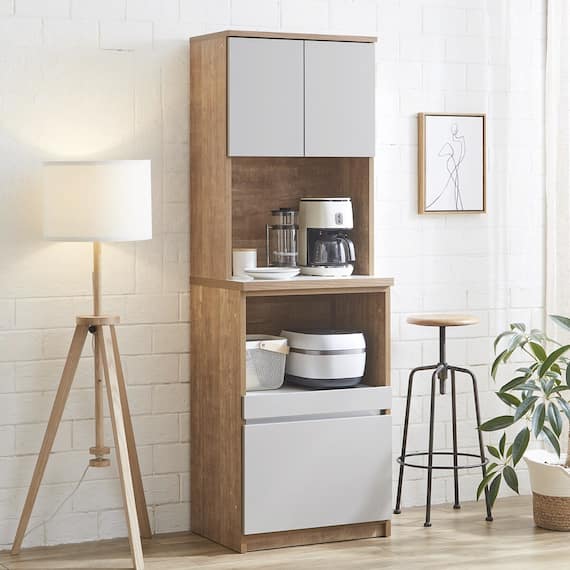 シンプルキッチンボード 60 (上オープン 下オープン GY) 1枚目画像